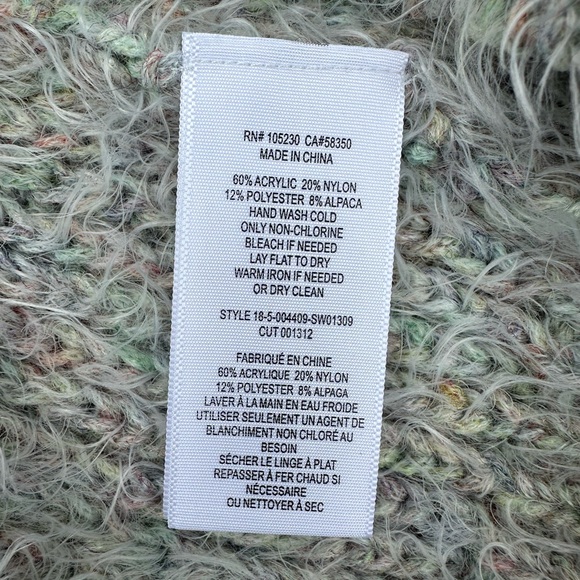 Joie oversized, cropped, fuzzy sweater. Multicolor. Size large. - Picture 5 of 5